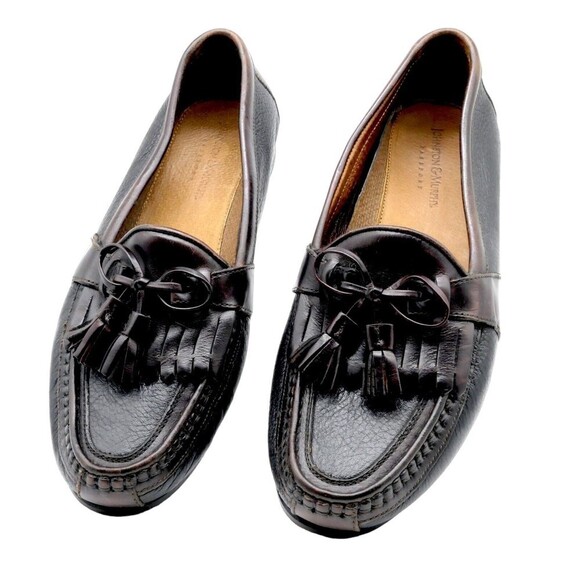 Johnston & Murphy Men's Sz 10M Passport Tassel Leather Loafers Brown Black EUC - Picture 1 of 11
